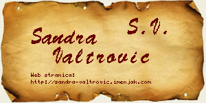 Sandra Valtrović vizit kartica